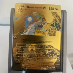 Pokemon Mega Mecha Dragonite Ex Hp 888 5/15 Gold Fan Art Display Card 2024 - Image 1