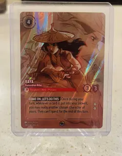 Disney Lorcana Azurite Sea Raya Kumandran Rider Enchanted Foil Card 214/204 - Image 1