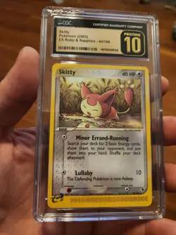 (POP 1) CGC Pristine 10 Skitty 44/109 EX Ruby & Sapphire Pokemon 2003 Card - Image 2