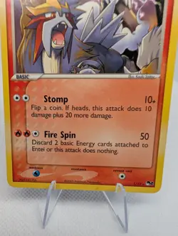 Entei - 001/017 - POP Series 2 - Rare Pokemon Tcg Card - LP - Image 3