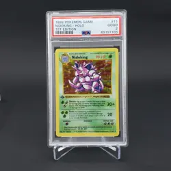1st Edition Nidoking Base Set 11/102 Shadowless Pokemon Card Holo WOTC 1999 - Image 1