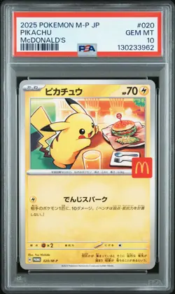 PSA 10 Pikachu 020/M-P McDonald's Happy Set Promo 2025 Pokemon Card Japanese - Image 1