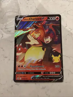 Pokemon TCG Lance's Charizard v SWSH133 Jumbo Black Star Promo Card - Image 1
