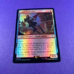 Universes Beyond Fallout Synth Eradicator 0393 Extended Art Foil MTG TCG PIP - Image 2