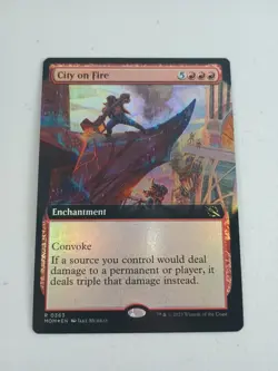 MTG City on Fire - Foil - Extended Art March of the Machine Magic NM - Image 1