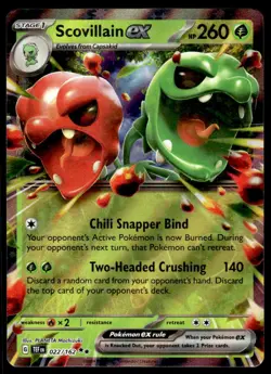 Pokemon TCG SV05: Temporal Forces #022/162 Scovillain ex NM - Image 1