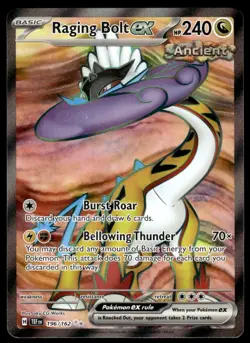 Pokemon TCG SV05: Temporal Forces #196/162 Raging Bolt ex NM - Image 1