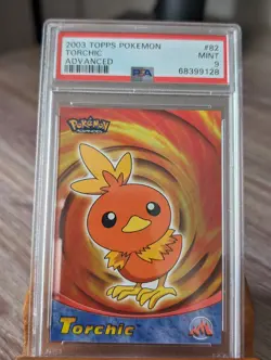 2003 Pokemon Topps Advanced Torchic Combusken Torchic PSA 9, 8, 8 - Image 2