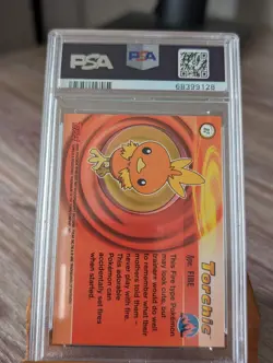 2003 Pokemon Topps Advanced Torchic Combusken Torchic PSA 9, 8, 8 - Image 3