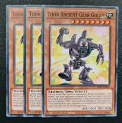Toon Ancient Gear Golem x3 Yu-Gi-Oh! LDS1-EN063 1st Common PLAYSET - Image 1