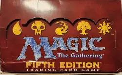 MTG: 5TH EDITION empty Booster Pack display box; some tearing, NO CARDS, 1997 - Image 1