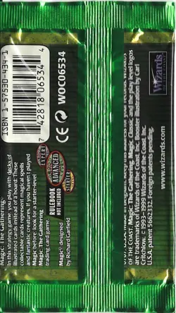 MTG: 6TH EDITION empty Booster Pack wrapper; PERFECT opening, NO CARDS, 1999 - Image 2