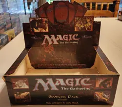 MTG: 4TH EDITION empty Booster Pack display box; moderate wear, NO CARDS, 1995 - Image 1