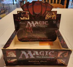 MTG: 4TH EDITION empty Booster Pack display box; heavy wear, NO CARDS, 1995 - Image 1