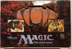 MTG: 4TH EDITION empty Booster Pack display box; heavy wear, NO CARDS, 1995 - Image 2