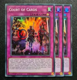 Court of Cards x3 Yu-Gi-Oh! KICO-EN008 1st Super Rare PLAYSET - Image 1