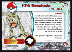 Pokemon Topps TV Animation Card Set #74,75,76 Geodude,Graveler,Golem NM/M - Image 5