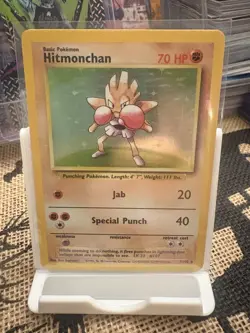Hitmonchan Base Set Holo Rare 7/102 WOTC Vintage Pokemon Card NM 1999 - Image 1