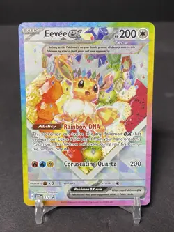 Pokemon TCG Prismatic Evolutions Eevee EX 174 Black Star Promo Card NM Condition - Image 1