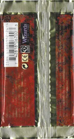 MTG: 4TH EDITION empty Brass Man Booster Pack wrapper; edge tears, 1995 - Image 2