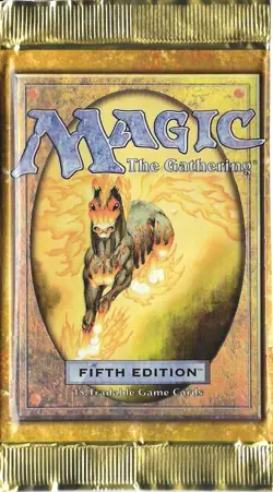 MTG: 5TH EDITION empty Nightmare Booster Pack wrapper; PERFECT opening, 1997 - Image 1