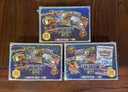Pokemon Mystery Power Box 5 Packs 1 Coin 2023 (Lot of 3) - Image 1