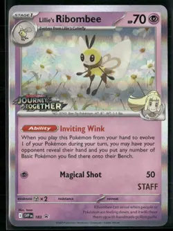 Lillie's Ribombee SVP 183 STAFF - Pokemon TCG Pre Release Journey Together NM - Image 1