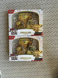 Pokemon TCG Scarlet & Violet 151 Zapdos EX Collection Box x2 Lot - Image 1