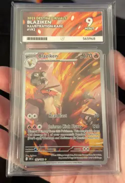 🔥 99p START! 🔥 ACE 9 Blaziken 192/182 Destined Rivals Mint Pokemon TCG Graded - Image 1
