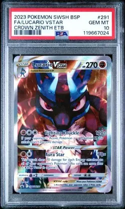 Lucario VSTAR / PSA 10 / Crown Zenith Black Star Promo SWSH291 / Pokemon - Image 1
