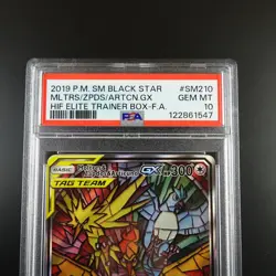 PSA 10 Moltres Zapdos Articuno SM210 Pokemon Hidden Fates Stained Glass Holo - Image 2