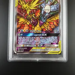 PSA 10 Moltres Zapdos Articuno SM210 Pokemon Hidden Fates Stained Glass Holo - Image 3