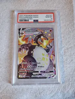 2021 Pokemon SWSH Shining Fates #SV107 FA Charizard VMAX PSA 10 - Image 1