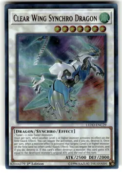 Yugioh Clear Wing Synchro Dragon LEDD-ENC29 Ultra Rare 1st Ed NM - Image 1