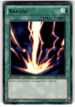 Yugioh! LP Raigeki - BP01-EN032 - Rare - 1st Edition Lightly Played, En - Image 1