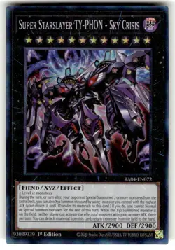 Yugioh Super Starslayer TY-PHON-Sky Crisis RA04-EN072 Prismatic Ultimate Rare NM - Image 1