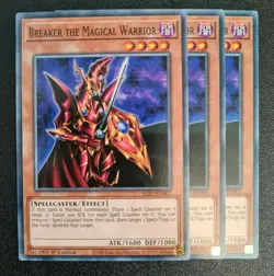 Breaker the Magical Warrior x3 Yu-Gi-Oh! EGS1-EN007 1st Common PLAYSET - Image 1