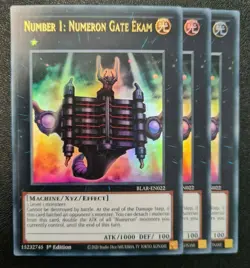 Number 1: Numeron Gate Ekam x3 Yu-Gi-Oh! BLAR-EN022 1st Ultra Rare PLAYSET - Image 1