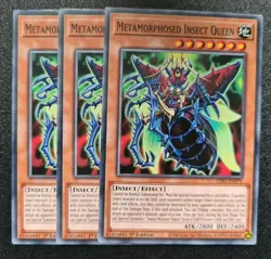 Metamorphosed Insect Queen x3 Yu-Gi-Oh! LDS1-EN072 1st Common PLAYSET - Image 1