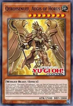 Qebehsenuef, Protection of Horus x3 Yu-Gi-Oh! AGOV-EN014 1st Super Rare - Image 1
