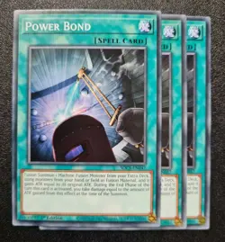 Power Bond x3 Yu-Gi-Oh! SDCS-EN047 1st Common PLAYSET - Image 1