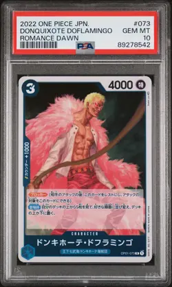 2022 One Piece CCG Donquixote Doflamingo #073 Japanese PSA 10 Graded Card - Image 1