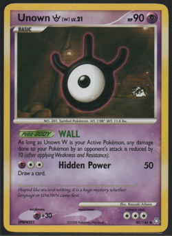 Unown [W] 80/146 Legends Awakened 2008 Uncommon Lightly Played Pokemon Card TCG - Image 1