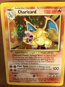 Pokemon TCG Charizard Base Set Holo Unlimited Rare Card 4/102 NM - Image 4