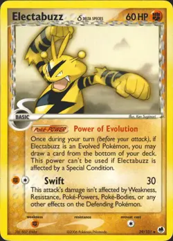 Electabuzz (Delta Species) 29/101 Dragon Frontiers Pokemon Card MP (creased) - Image 1