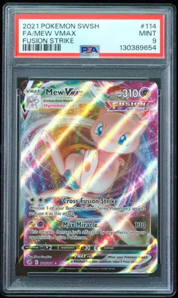2021 Mew VMAX #114 Fusion Strike PSA 9 Pokemon Card - Image 1