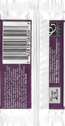 MTG: THE DARK Booster Pack wrapper; PERFECT opening, NO CARDS, 1994 - Image 2