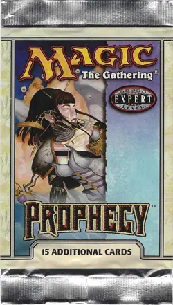 MTG: PROPHECY empty Booster Pack wrapper; PERFECT opening, NO CARDS, 2000 - Image 1
