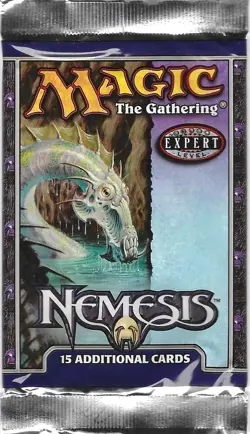 MTG: NEMESIS empty Booster Pack wrapper; edge tears, NO CARDS, 2000 - Image 1