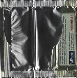 MTG: MIRAGE empty Jungle Troll Booster Pack wrapper; rear tears, NO CARDS, 1996 - Image 2